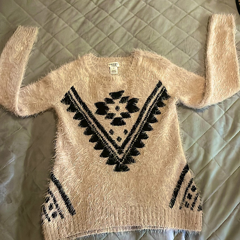 Contempo Casuals print women’s sweater sz small a blend of nylon and acrylic.